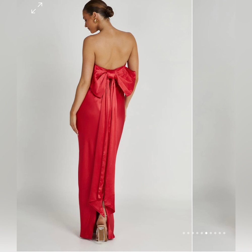 Meshki Red Bow Slip Dress